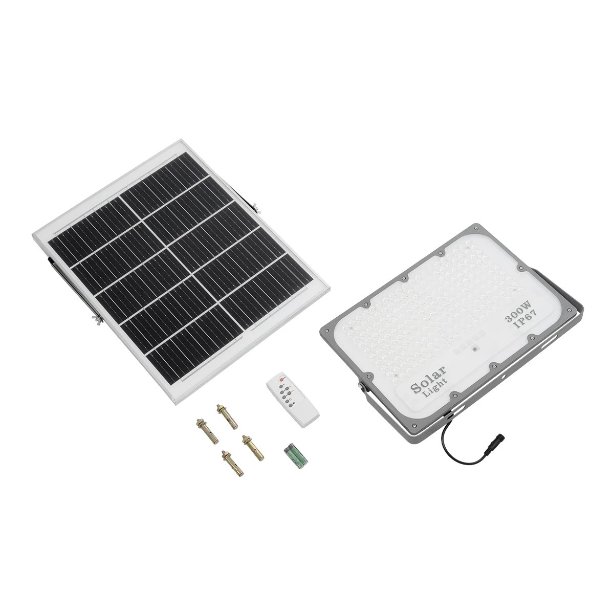 LEDTM® LUMOVOX 73069 Προβολέας LED 300W 15000lm 120° DC 5V με Φωτοβολταϊκό Panel 5V 20W & Επαναφορτιζόμενη Μπαταρία Li-ion 3.2V 15000mAh Αδιάβροχο IP67 Ψυχρό Λευκό 6000K - 360 x SMD2835 Sanan Chip - Γκρι Ανθρακί - Μ37 x Π7.5 x Υ27cm - 2 Χρόνια Εγγύηση - Image 11