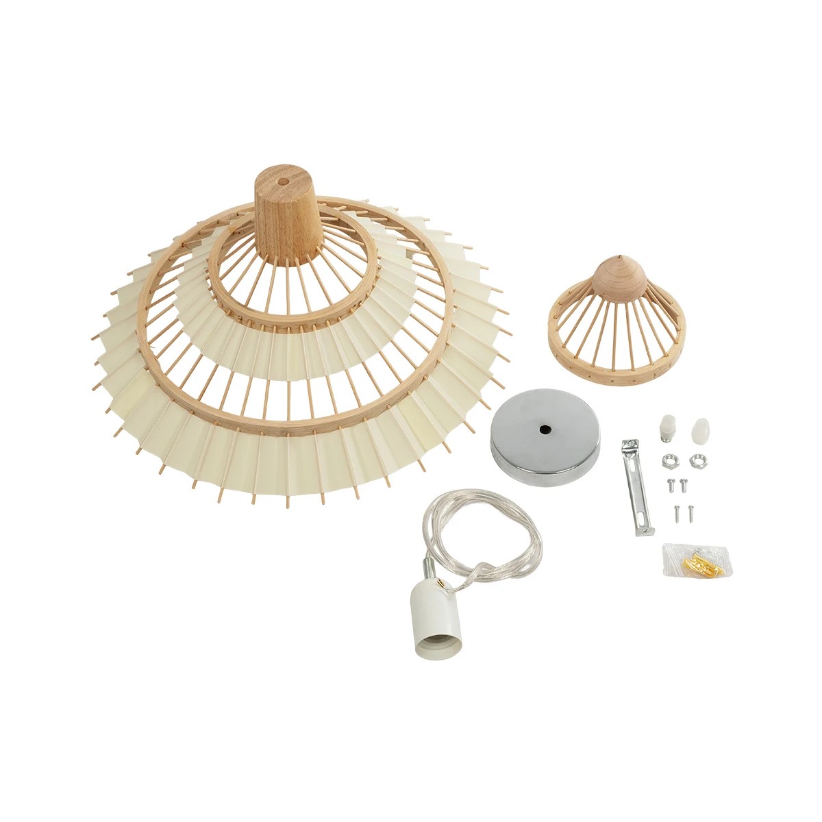 LEDTM® VENTALIA 999-0068 Boho Κρεμαστό Φωτιστικό Οροφής με Ντουί 1 x E27 AC 220-240V IP20 - Μπεζ - Μ40 x Π40 x Y23cm - Image 10