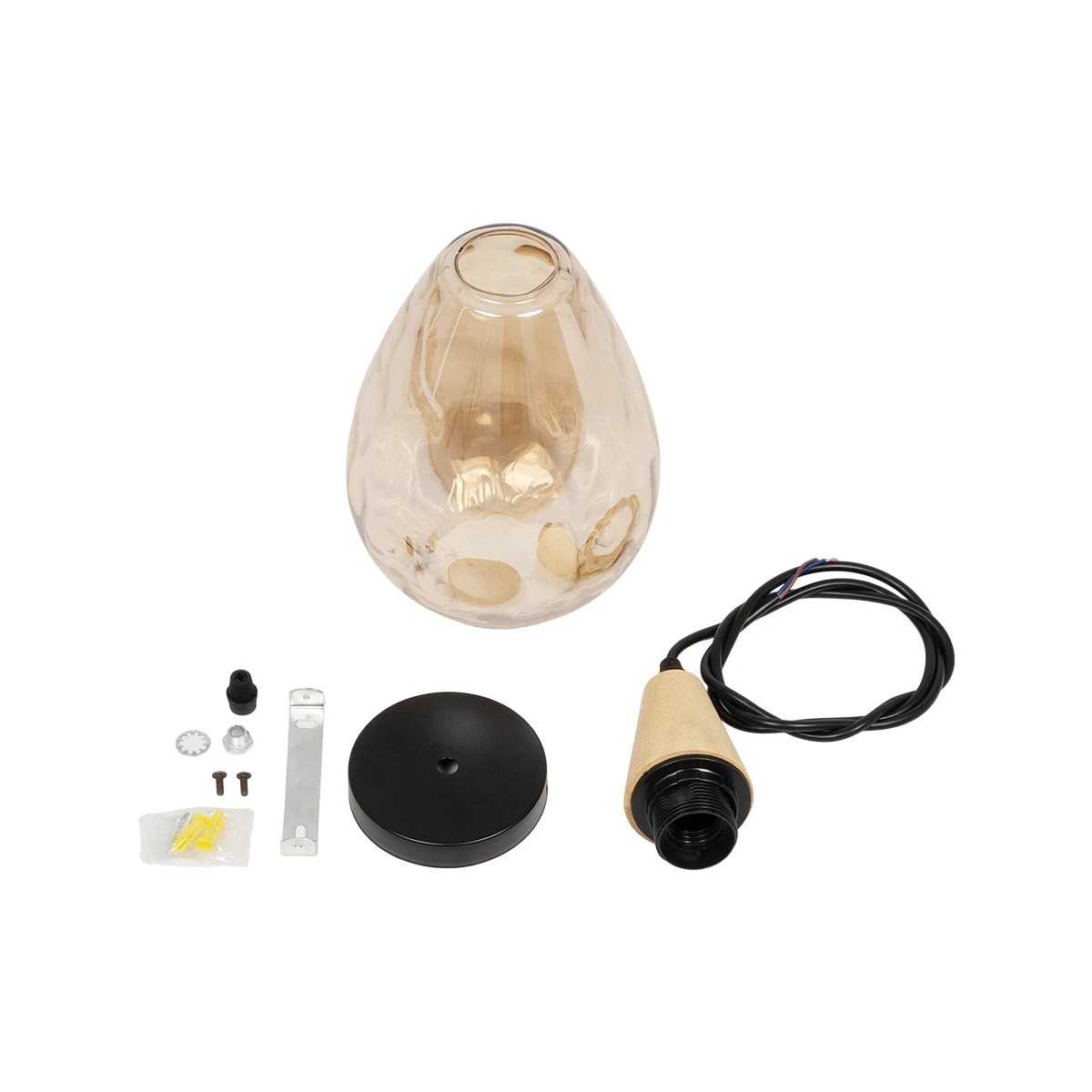 LEDTM® NOAH 999-0185 Μοντέρνο Κρεμαστό Φωτιστικό Οροφής με Ντουί 1 x E27 AC 220-240V IP20 - Μελί & Μπεζ - Μ16 x Π16 x Υ32cm - Image 10