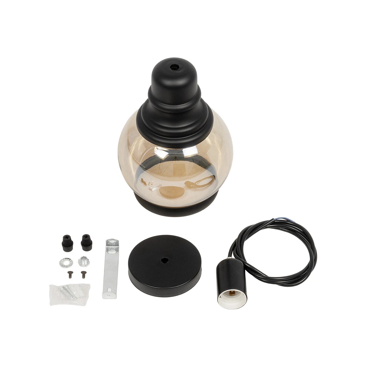 LEDTM® OLIVER 999-0186 Vintage Κρεμαστό Φωτιστικό Οροφής με Ντουί 1 x E27 AC 220-240V IP20 - Μελί & Μαύρο - Μ16 x Π16 x Υ25cm - Image 10