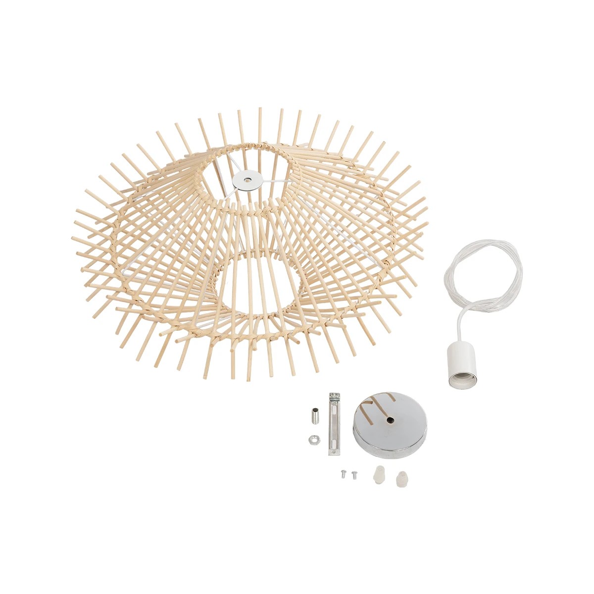 LEDTM® SASSO 999-0201 Boho Κρεμαστό Φωτιστικό Οροφής με Ντουί 1 x E27 AC 220-240V IP20 - Μπεζ - Μ50 x Π50 x Y23cm - Image 10
