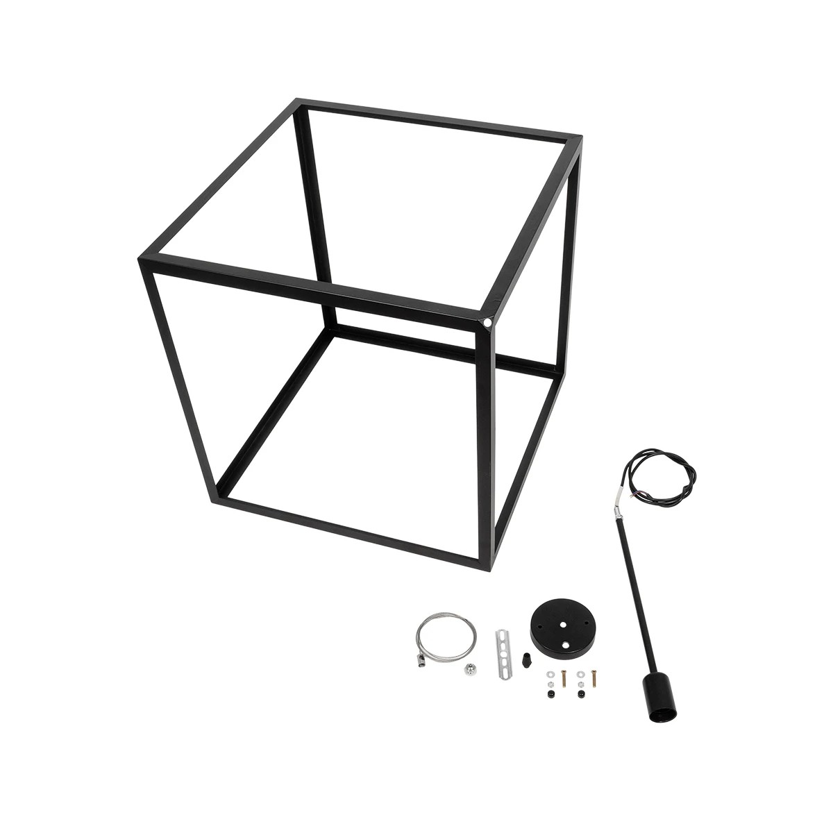 LEDTM® CUBE 999-0215 Μοντέρνο Κρεμαστό Φωτιστικό Οροφής με Ντουί 1 x E27 AC 220-240V IP20 - Μαύρο - Μ70 x Π70 x Υ87cm - Image 9