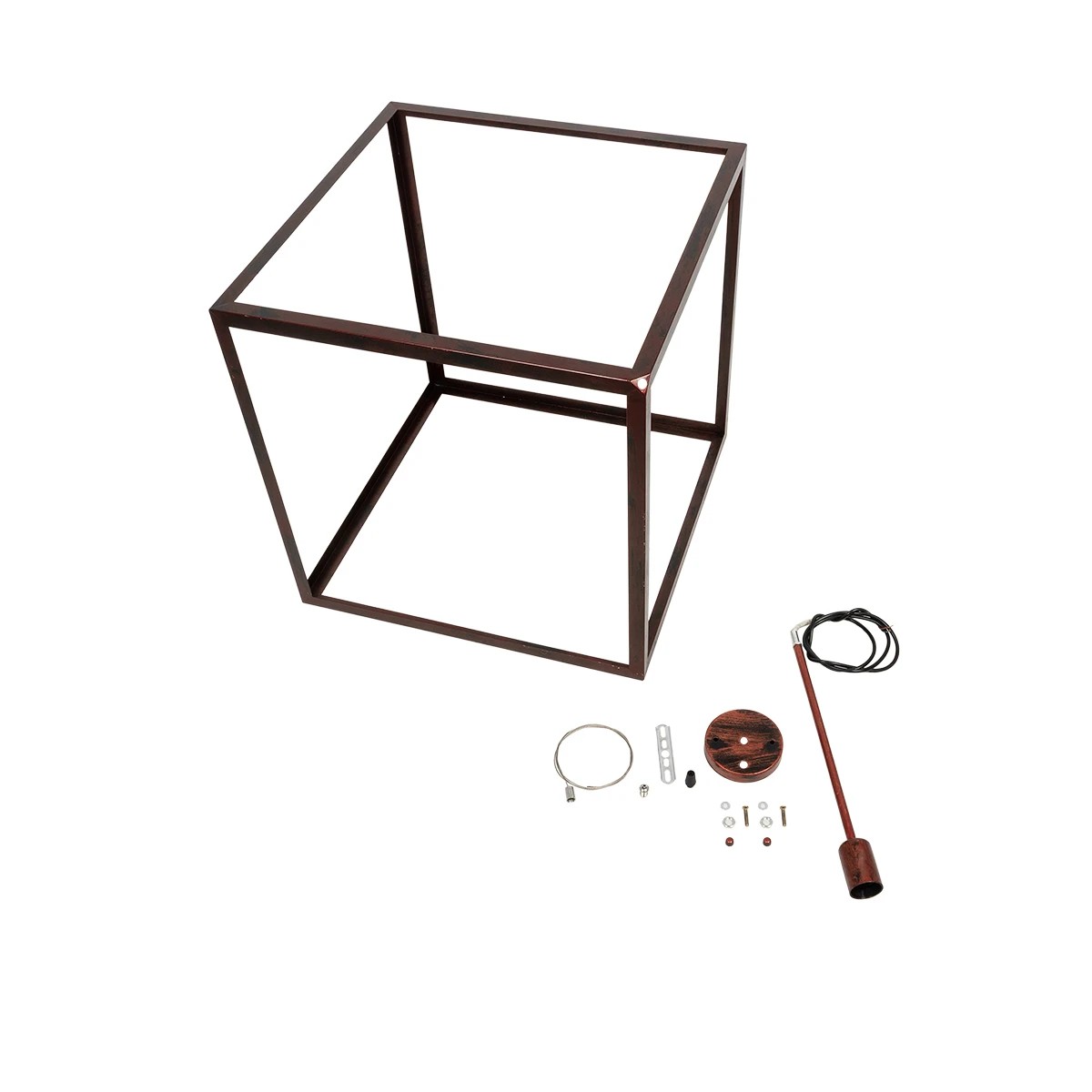 LEDTM® CUBE 999-0216 Μοντέρνο Κρεμαστό Φωτιστικό Οροφής με Ντουί 1 x E27 AC 220-240V IP20 - Χάλκινο - Μ70 x Π70 x Υ87cm - Image 9