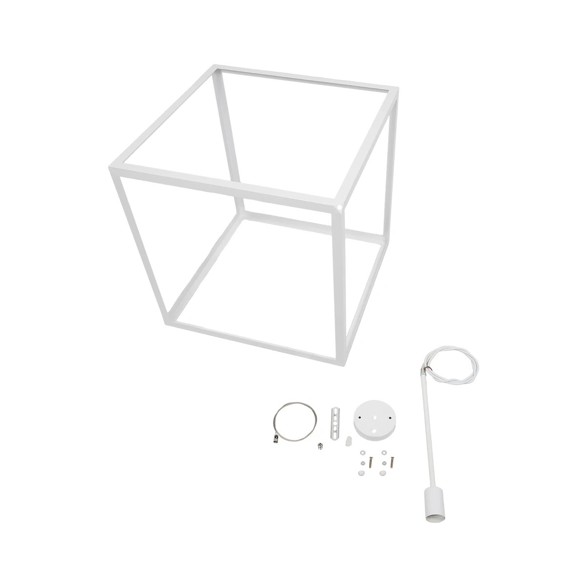 LEDTM® CUBE 999-0217 Μοντέρνο Κρεμαστό Φωτιστικό Οροφής με Ντουί 1 x E27 AC 220-240V IP20 - Λευκό - Μ70 x Π70 x Y87cm - Image 9