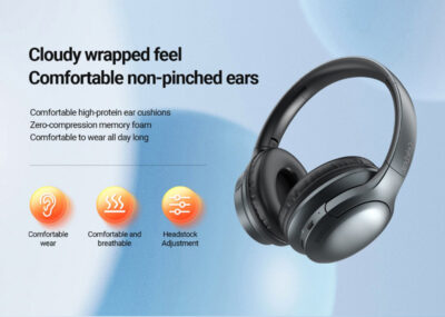 Alternative view of CELEBRAT headphones A33, ασύρματα & ενσύρματα, ANC, 40mm, 300mAh, μαύρα