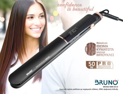 Alternative view of BRUNO ισιωτική πρέσα μαλλιών BRN-0219 με κεραμικές πλάκες, 50W, ψηφιακή ένδειξη, black-copper