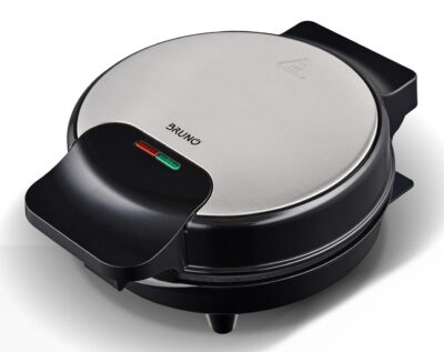 BRUNO βαφλιέρα BRN-0253, 1000W, στρόγγυλη 19εκ, βαθιά, inox-μαύρη