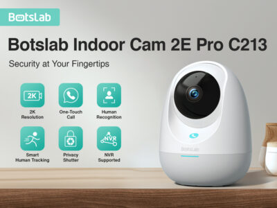Alternative view of BOTSLAB smart κάμερα C213, 3MP/2K, WiFi & LAN, 360° PTZ, SD