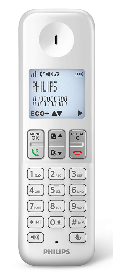 Alternative view of PHILIPS ασύρματο τηλέφωνο D2501S-34, με ελληνικό μενού, λευκό-μπλε