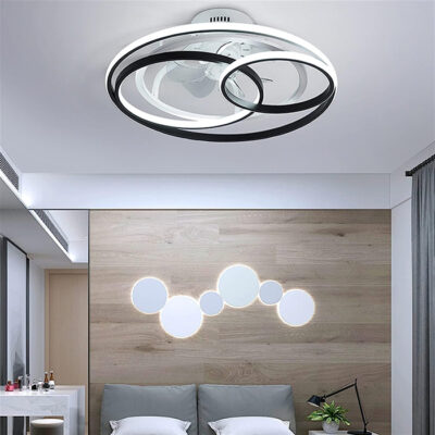 Alternative view of LEDTM ανεμιστήρας οροφής HLL-0108 με LED φως, 50W, Φ50x21cm, μαύρος