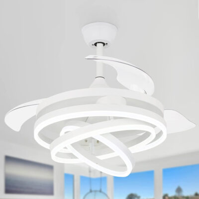 Alternative view of LEDTM ανεμιστήρας οροφής HLL-0112 με LED φως, 72W, Φ106x50cm, λευκός