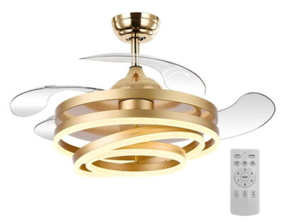 LEDTM ανεμιστήρας οροφής HLL-0130 με LED φως, 72W, Φ106x50cm, χρυσός