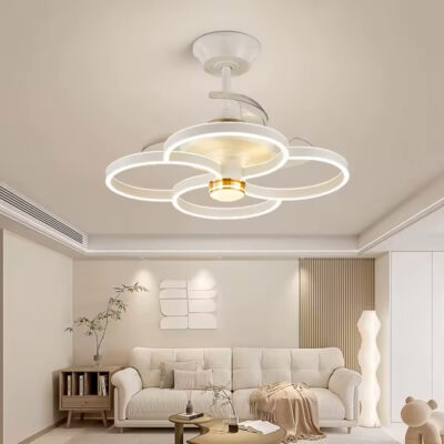 Alternative view of LEDTM ανεμιστήρας οροφής HLL-0147 με LED φως, 120W, Φ65x45cm, λευκός