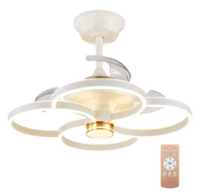 LEDTM ανεμιστήρας οροφής HLL-0147 με LED φως, 120W, Φ65x45cm, λευκός