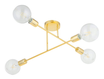 LEDTM φωτιστικό οροφής HLL-0150, 4x E27, μεταλλικό, χρυσό