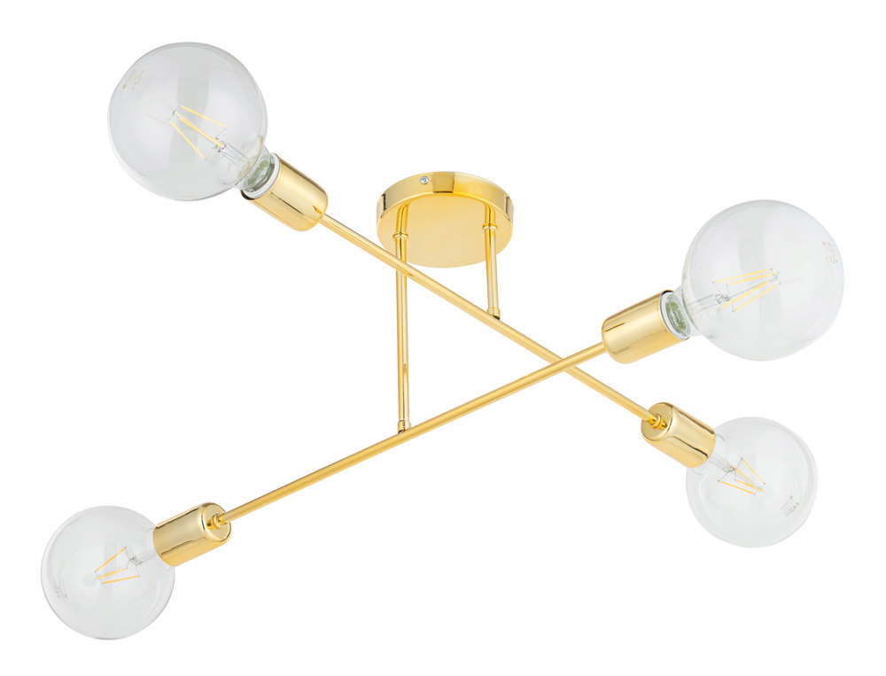 LEDTM φωτιστικό οροφής HLL-0150, 4x E27, μεταλλικό, χρυσό