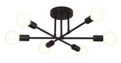 LEDTM φωτιστικό οροφής HLL-0151, 6x E27, μεταλλικό, μαύρο