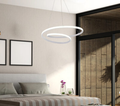 Alternative view of LEDTM LED φωτιστικό οροφής HLL-0153, 25W, 4000K, Φ40cm, 1m, λευκό