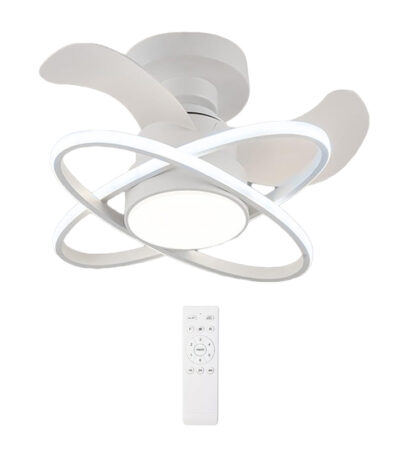 LEDTM ανεμιστήρας οροφής HLL-0177 με LED φως, 96W, Φ60x28cm, λευκός