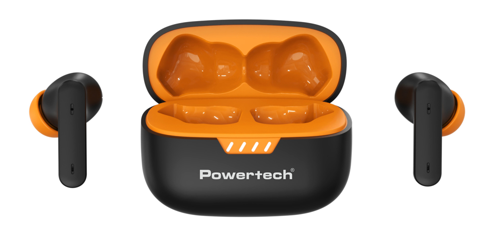 LEDTM earphones με θήκη φόρτισης PT-1431, True Wireless, 40/400mAh, ANC & ENC, μαύρα - Image 2