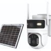LEDTM smart ηλιακή κάμερα PT-1547, dual lens, 4MP, 4G, PTZ, SD, IP65