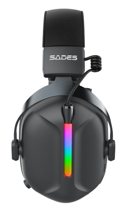 Alternative view of SADES gaming headset Defender, ασύρματα & ενσύρματα, 50mm, 1050mAh, RGB, multi-platform, μαύρο