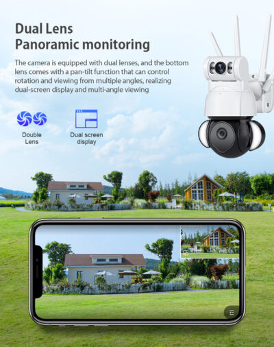 Alternative view of SECTEC smart κάμερα ST-428-4M-DL με προβολείς, dual lens, 4MP, Onvif PTZ