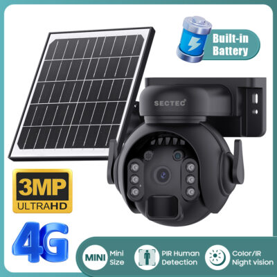 Alternative view of SECTEC smart ηλιακή κάμερα ST-515C-3M-4G-BK, 3MP, 4G, SD, PTZ, IP65