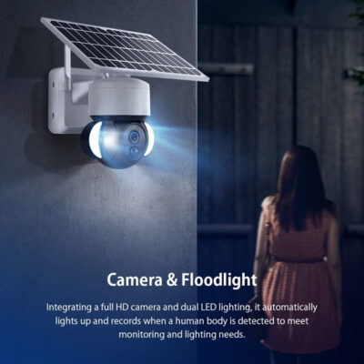 Alternative view of SECTEC smart ηλιακή κάμερα ST-S518M-3M με προβολείς, 3MP, Wi-Fi, PTZ