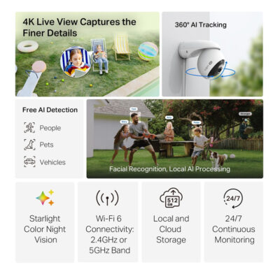 Alternative view of TP-LINK smart camera Tapo C560WS, 4K, IP66, Wi-Fi 6, two-way audio, Ver. 1.0