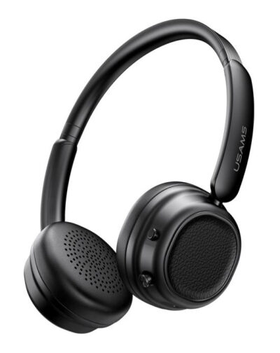 USAMS headphones SR01, ασύρματα, ANC, Φ40mm, 350mAh, μαύρα