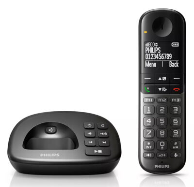 Alternative view of PHILIPS ασύρματο τηλέφωνο XL4951DS/34 ελληνικό μενού, τηλεφωνητής, μαύρο