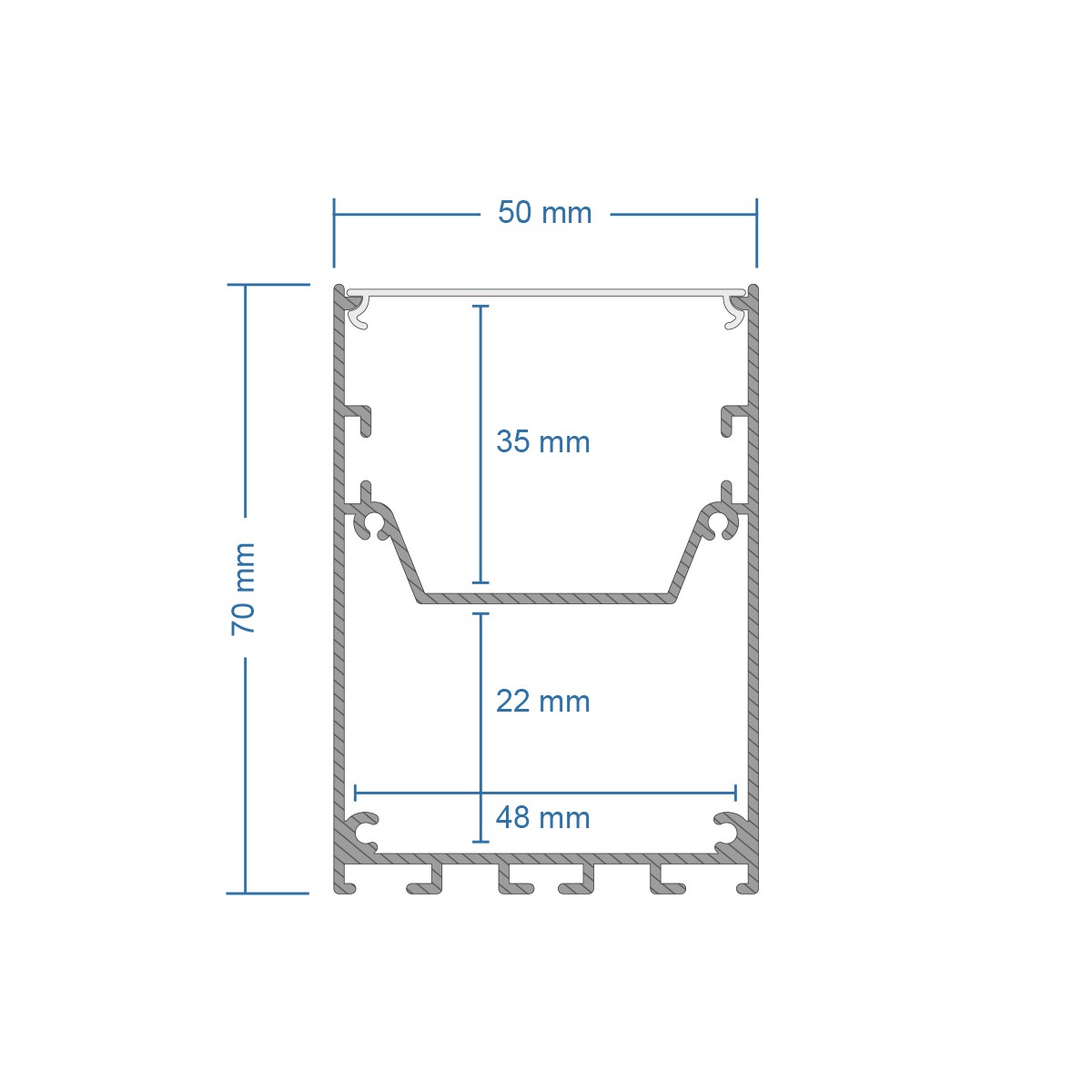 LEDTM® ALP-LINEAR BRIGHTRAIL 61774-3M Επιφανειακό / Κρεμαστό / Επιτοίχιο Προφίλ Αλουμινίου με Λευκό Γαλακτερό Πατητό Κάλυμμα για Ταινίες LED IP20 - Λευκό Ματ - Μ300 x Π5 x Υ7.5cm - Image 11