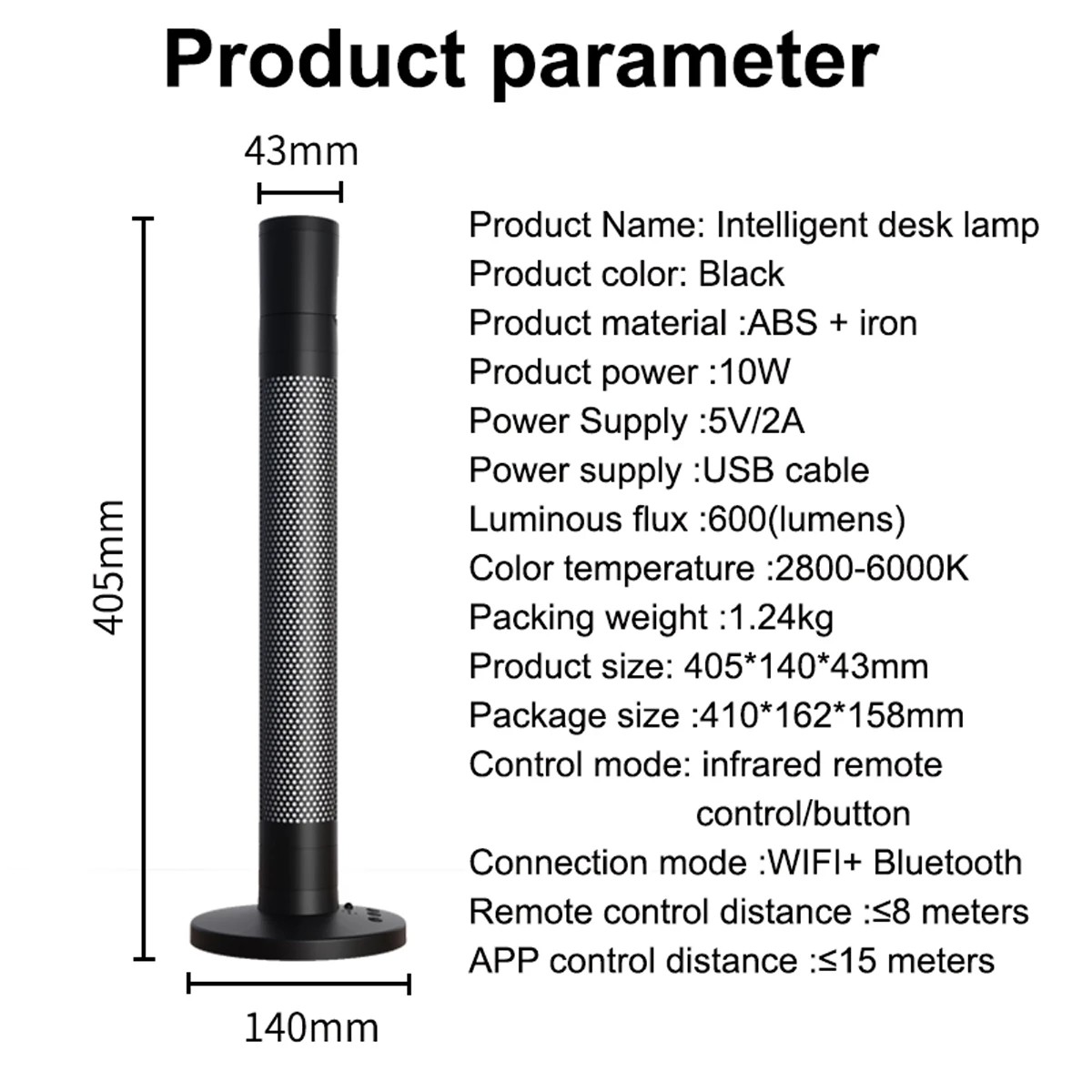 LEDTM® DESTINY GLB-106-0019 Επιτραπέζιο Φωτιστικό Πορτατίφ με RF Ασύρματο Χειριστήριο & Λειτουργία μέσω WiFi APP LED 10W 600lm 180° AC 220-240V IP20 Πολύχρωμο RGB Dimmable - Sanan SMD Chip - Μαύρο - Μ14 x Π14 x Υ40.5cm - 2 Χρόνια Εγγύηση - Image 10