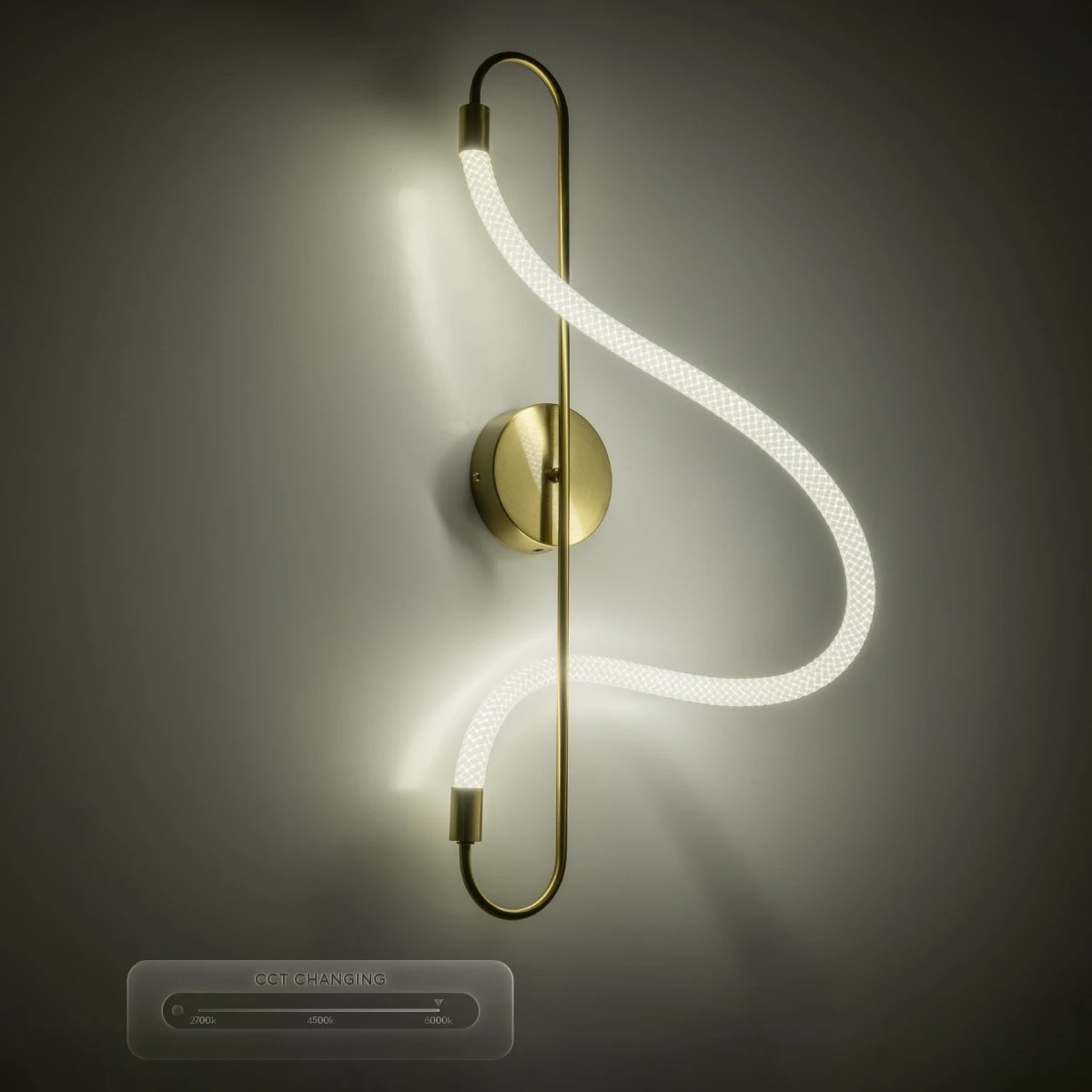 kelvo® GLOW KLV-101-0169 Φωτιστικό Τοίχου / Απλίκα LED 18W 1800lm 360° AC 220-240V IP20 Ρυθμιζόμενο Λευκό CCT με On/Off 2700K/4500K/6000K - Lumileds SMD Chip - Χρυσό Πλατίνα - Μ30 x Π15 x Υ70cm - 3 Χρόνια Εγγύηση - Image 12
