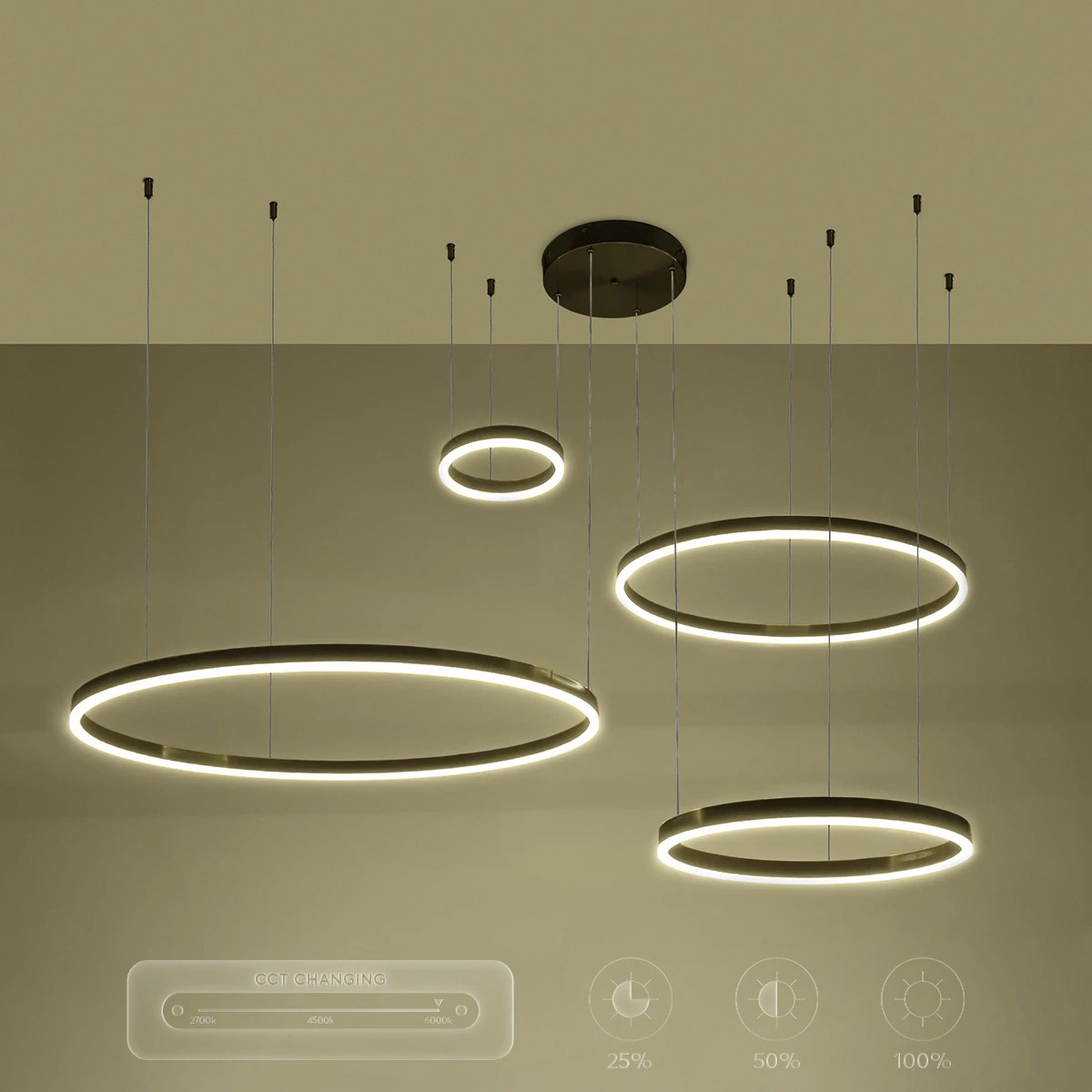 kelvo® VENOM KLV-101-0202 Κρεμαστό Φωτιστικό Οροφής LED 150W 15000lm 120° AC 220-240V IP20 Ρυθμιζόμενο Λευκό CCT με Χειριστήριο από 2700K έως 6000K Dimmable - Lumileds SMD Chip - Μαύρο Ματ - Μ150 x Π90 x Υ60cm - 3 Χρόνια Εγγύηση - Image 13