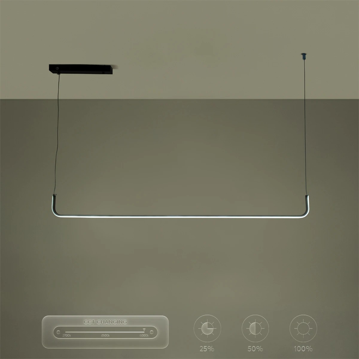 kelvo® LINARIA KLV-101-0255 Κρεμαστό Φωτιστικό Οροφής LED 36W 3600lm 180° AC 220-240V IP20 Ρυθμιζόμενο Λευκό CCT με Χειριστήριο από 2700K έως 6000K Dimmable - Lumileds SMD Chip - Μαύρο Ματ - Μ120 x Π2 x Υ10cm - 3 Χρόνια Εγγύηση - Image 12