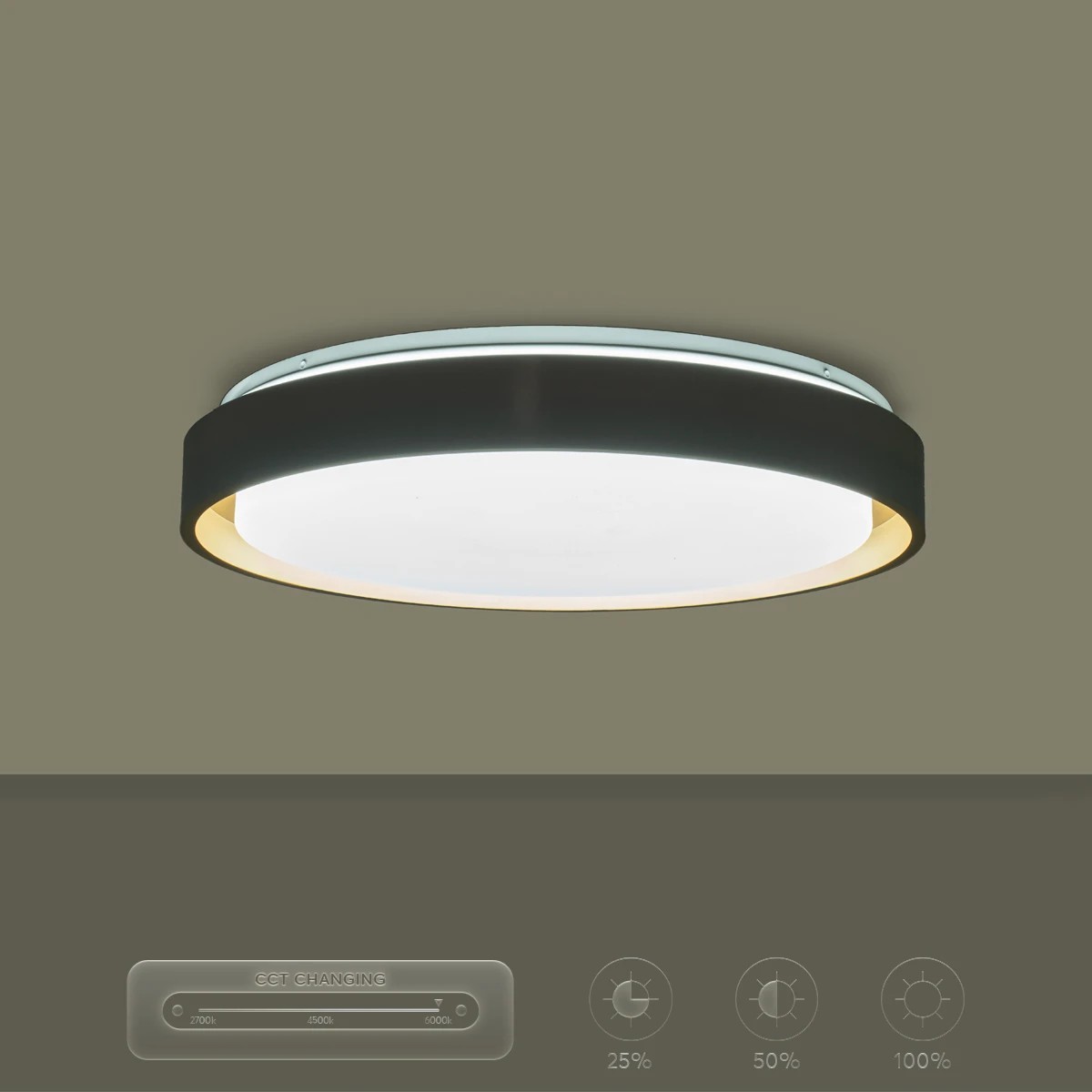 kelvo® BARCHETTA KLV-101-0267-V2 Φωτιστικό Οροφής LED 72W 7200lm 120° AC 220-240V IP20 Ρυθμιζόμενο Λευκό CCT με Χειριστήριο από 2700K έως 6000K Dimmable - Lumileds SMD Chip - Λευκό & Σαμπανιζέ Χρυσό Ματ - Μ48 x Π48 x Υ8.2cm - 3 Χρόνια Εγγύηση - Image 17