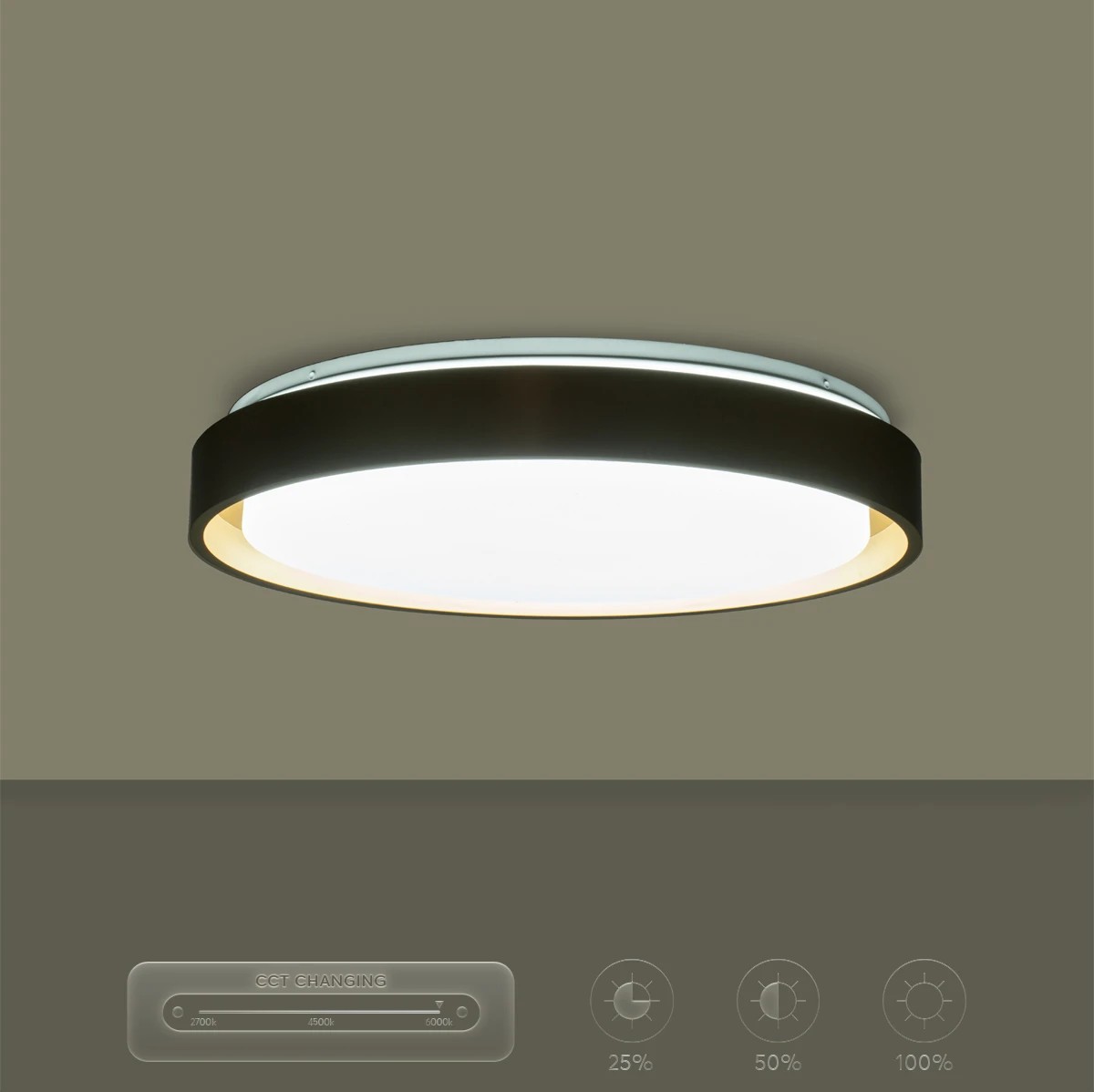 kelvo® BARCHETTA KLV-101-0268-V2 Φωτιστικό Οροφής LED 72W 7200lm 120° AC 220-240V IP20 Ρυθμιζόμενο Λευκό CCT με Χειριστήριο από 2700K έως 6000K Dimmable - Lumileds SMD Chip - Σαμπανιζέ Χρυσό Ματ - Μ48 x Π48 x Υ8.2cm - 3 Χρόνια Εγγύηση - Image 17