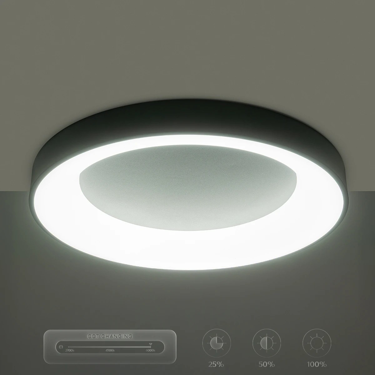 kelvo® SALEM KLV-101-0277 Φωτιστικό Οροφής LED 75W 7500lm 120° AC 220-240V IP20 Ρυθμιζόμενο Λευκό CCT με Χειριστήριο από 2700K έως 6000K Dimmable - Lumileds SMD Chip - Μαύρο Ματ - Μ45 x Π45 x Υ9.5cm - 3 Χρόνια Εγγύηση - Image 14