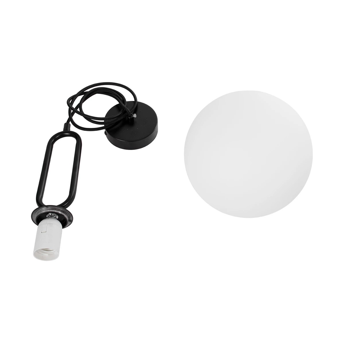 kelvo® BELLISSIMO KLV-101-0373 Κρεμαστό Φωτιστικό Οροφής για Λάμπα με Ντουί E27 AC 220-240V IP20 - Μαύρο Ματ & Λευκό - Μ20 x Π20 x Υ42cm - Image 9