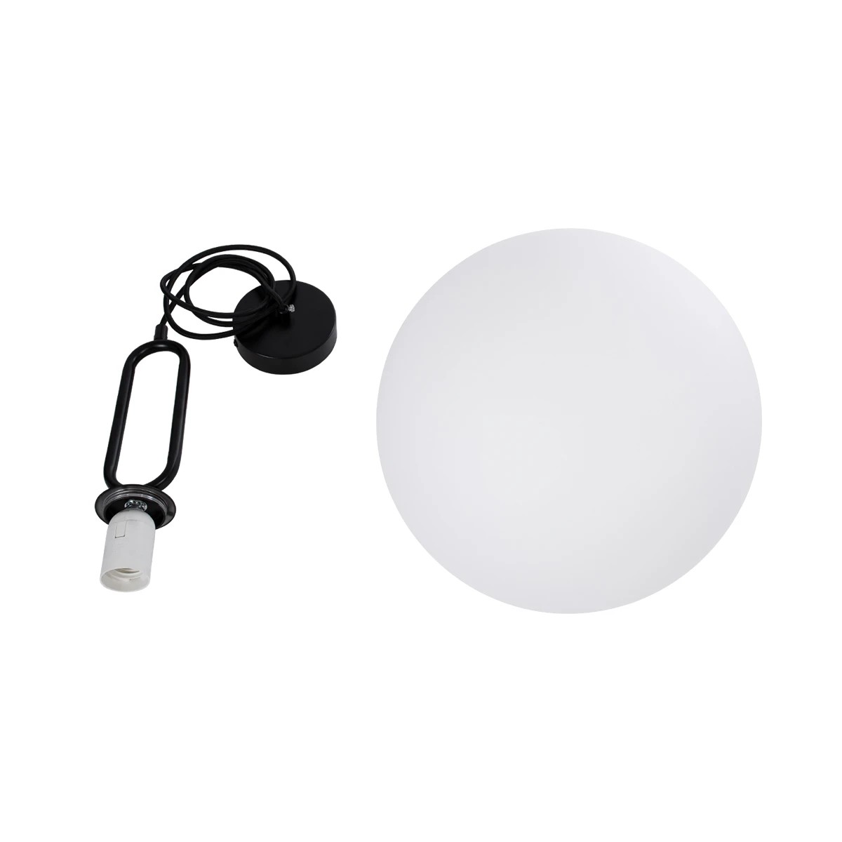 kelvo® BELLISSIMO KLV-101-0374 Κρεμαστό Φωτιστικό Οροφής για Λάμπα με Ντουί E27 AC 220-240V IP20 - Μαύρο Ματ & Λευκό - Μ30 x Π30 x Υ52cm - Image 9