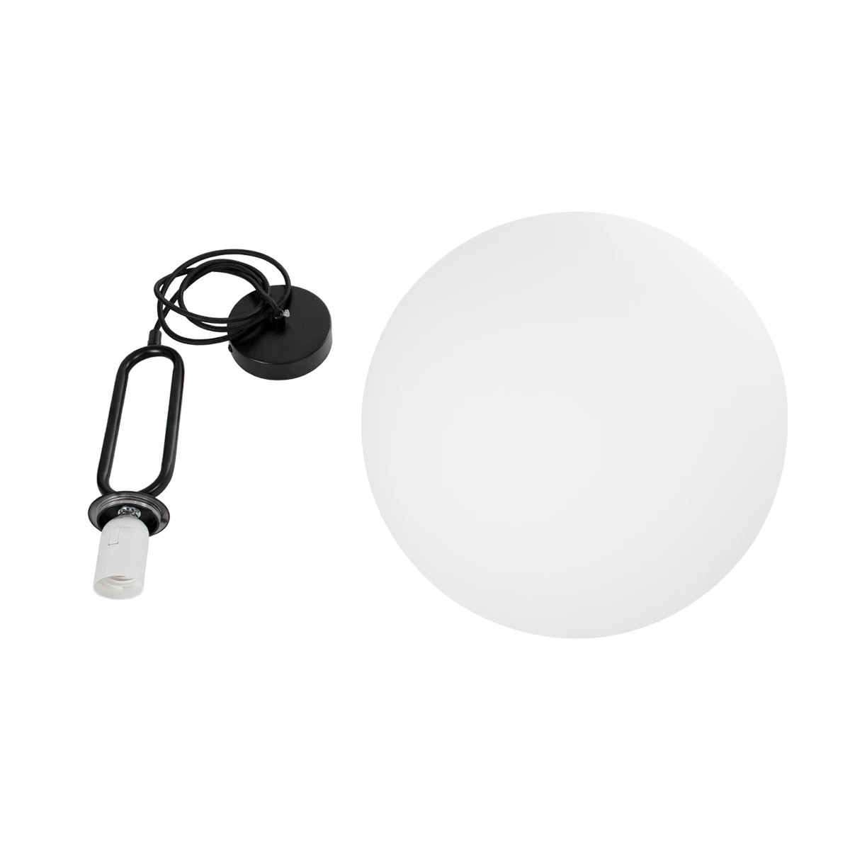 kelvo® BELLISSIMO KLV-101-0375 Κρεμαστό Φωτιστικό Οροφής για Λάμπα με Ντουί E27 AC 220-240V IP20 - Μαύρο Ματ & Λευκό - Μ40 x Π40 x Υ62cm - Image 9