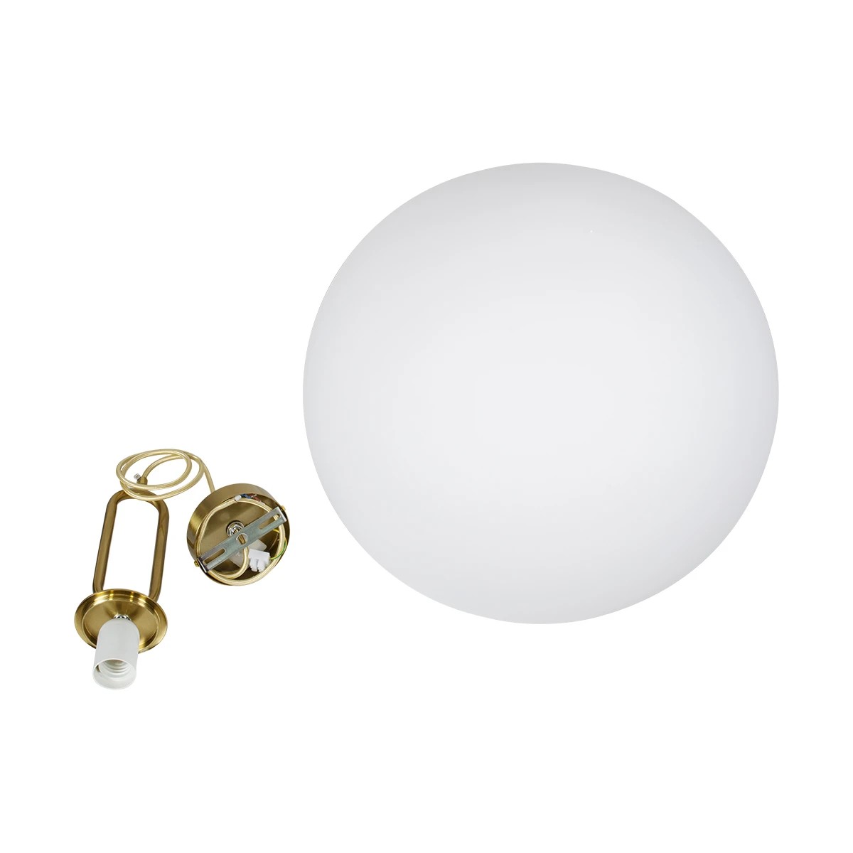 kelvo® BELLISSIMO KLV-101-0378 Κρεμαστό Φωτιστικό Οροφής για Λάμπα με Ντουί E27 AC 220-240V IP20 - Χρυσό Βούρτσας Πλατίνα & Λευκό - Μ40 x Π40 x Υ62cm - Image 9