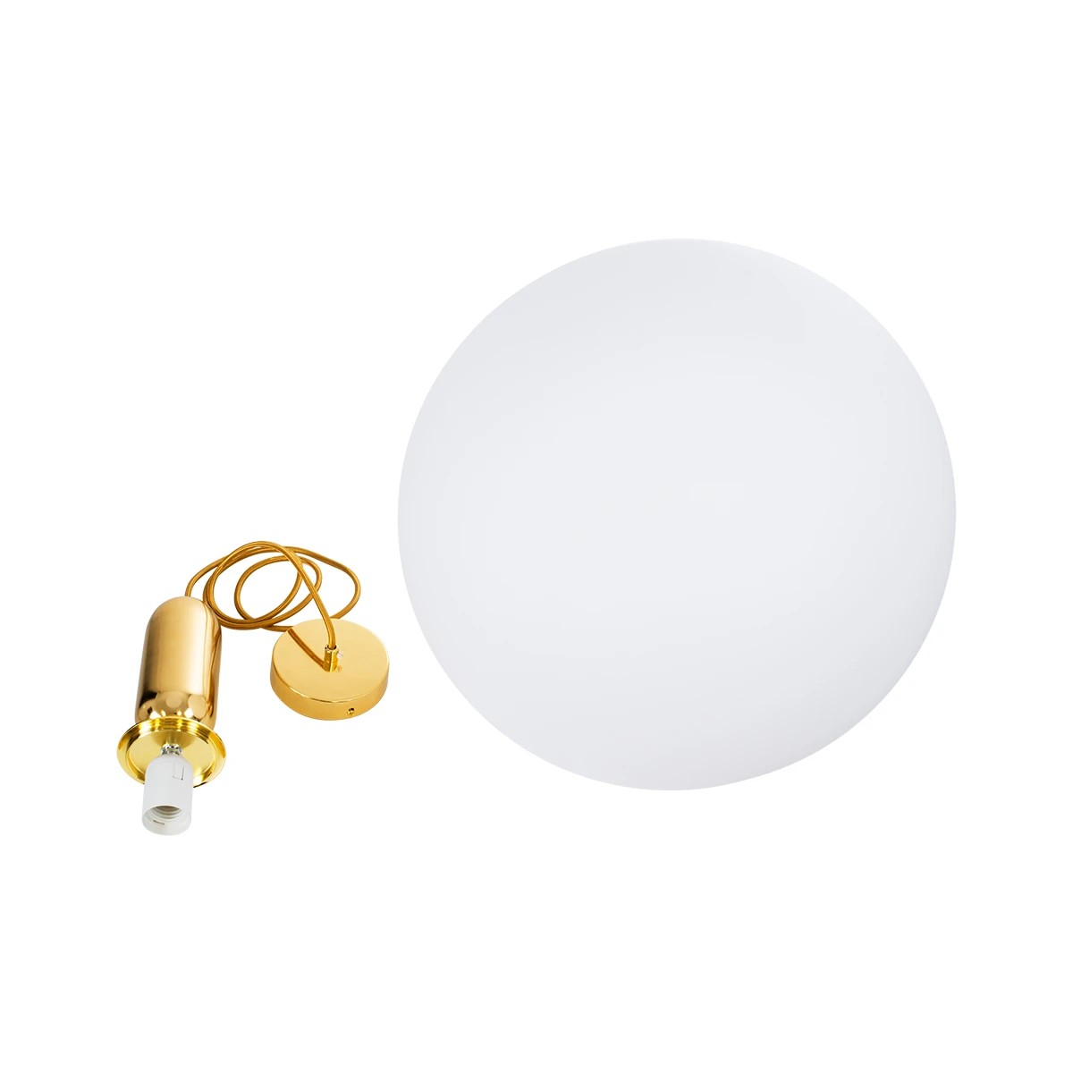 kelvo® ESTETICO KLV-101-0384 Κρεμαστό Φωτιστικό Οροφής για Λάμπα με Ντουί E27 AC 220-240V IP20 - Χρυσό Βούρτσας Πλατίνα & Λευκό - Μ40 x Π40 x Υ58cm - Image 9