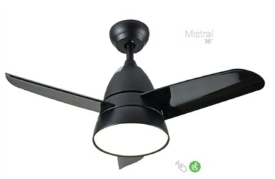 ΑΝΕΜ/ΡΑΣ ΟΡΟΦΗΣ&ΤΗΛ.36" led18W DC35W MISTRAL ΜΑΥΡΟ