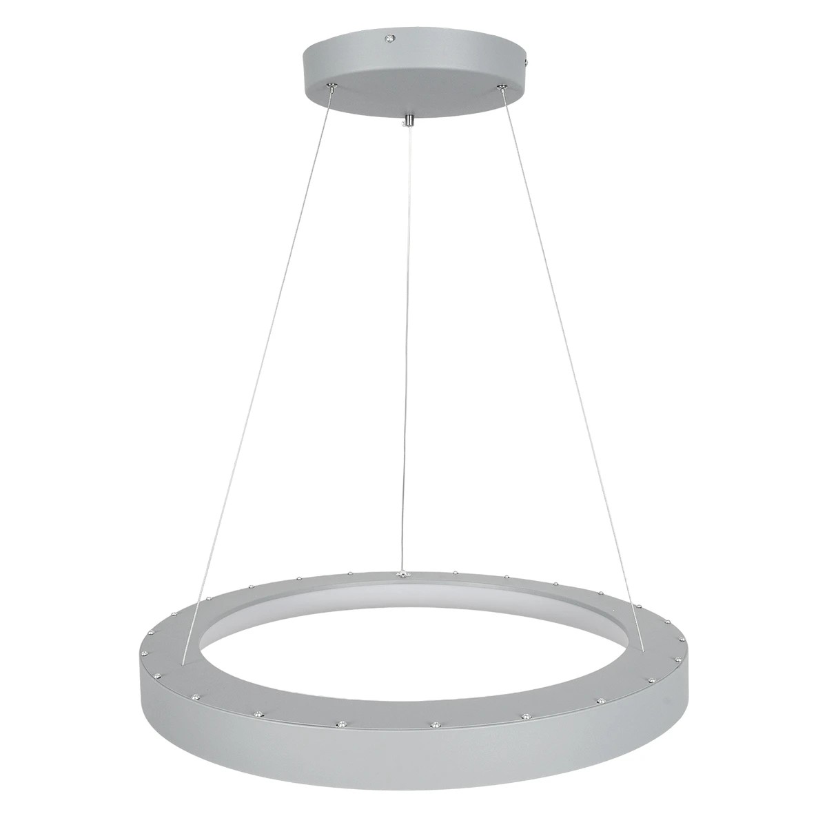 LEDTM® SALEM 61246 Μοντέρνο Κρεμαστό Φωτιστικό Οροφής LED 105W 12075lm 120° AC 220-240V IP20 Ρυθμιζόμενο Λευκό CCT με Χειριστήριο από 2700K έως 6000K Dimmable - Lumileds SMD Chip - Γκρι - Μ60 x Π60 x Υ6cm - 3 Χρόνια Εγγύηση - Image 3