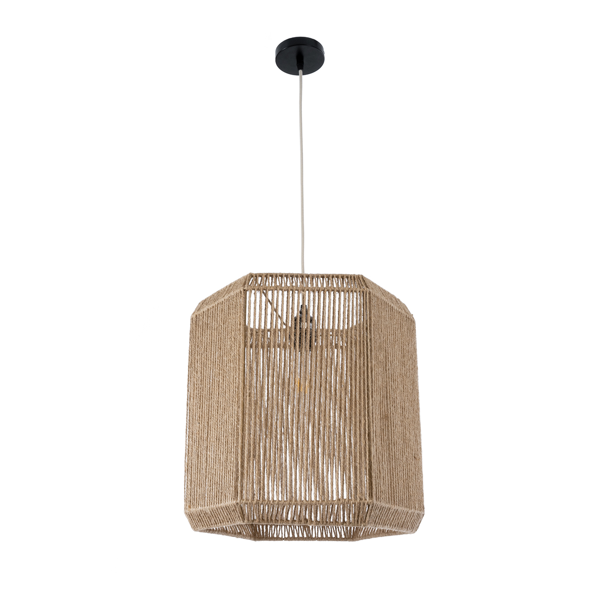 LEDTM® CAYMAN 00519 Boho Κρεμαστό Φωτιστικό Οροφής με Ντουί 1 x E27 AC 220-240V IP20 - Μπεζ - Μ40 x Π40 x Υ40cm - Image 4