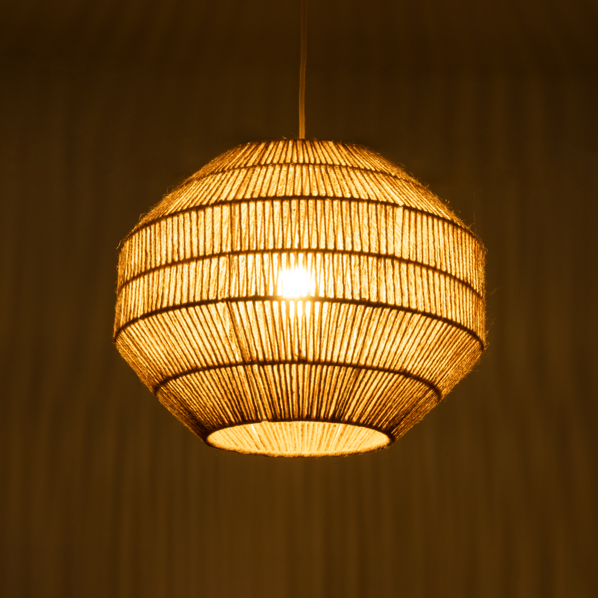 LEDTM® CAYMAN 00522 Boho Κρεμαστό Φωτιστικό Οροφής με Ντουί 1 x E27 AC 220-240V IP20 - Μπεζ - Μ40 x Π40 x Υ30cm - Image 3