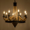 LEDTM® PENNSYLVANIA 00542 Vintage Κρεμαστό Φωτιστικό Οροφής με Ντουί 8 x E14 AC 220-240V IP20 - Μαύρο & Μπεζ - Μ64 x Π64 x Υ63cm - Image 3